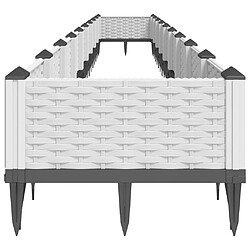 Avis vidaXL Jardinière avec piquets blanc 362,5x42,5x28,5 cm PP