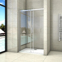 Aica Sanitaire Porte de douche 130x195cm en verre securit anticalcaire 8mm