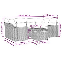 Avis vidaXL Salon de jardin avec coussins 7 pcs beige résine tressée