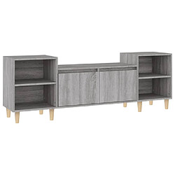 vidaXL Meuble TV Sonoma gris 160x35x55 cm Bois d'ingénierie