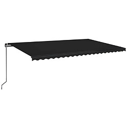 Maison Chic Auvent manuel rétractable,Store manuel de porte avec LED 500x350 cm Anthracite -GKD83393