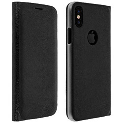 Avizar Housse iPhone X / XS Etui Portefeuille Flip Cover Protection Porte carte - Noir