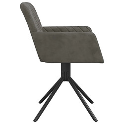 Acheter vidaXL Chaises pivotantes à manger lot de 2 Gris foncé Velours