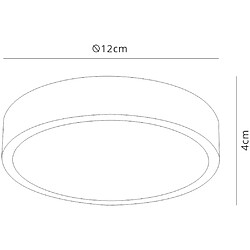 Inspired LED 12cm rond, Downlight monté en surface, 8W, 3000K, 680lm, blanc mat, acrylique givré