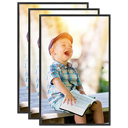 vidaXL Collage de cadres photo 3 pcs de table Noir 13x18 cm MDF