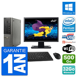 PC DELL OptiPlex 990 DT Ecran 22" G630 RAM 32Go Disque 500Go Windows 10 Wifi - Occasion