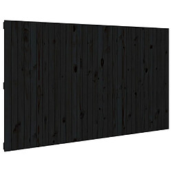 vidaXL Tête de lit murale Noir 204x3x110 cm Bois massif de pin