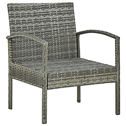 Maison Chic Chaise de jardin avec coussin - Fauteuil d'extérieur Résine tressée Gris -MN97362 pas cher