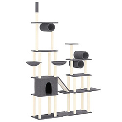 Arbre à chat avec griffoirs,niche pour chat en sisal Gris foncé 279 cm -MN89940