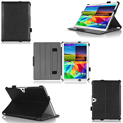 Xeptio Samsung Galaxy Tab S 10.5 pouces : Housse protection Ultra Slim Style Cuir noir - Etui coque