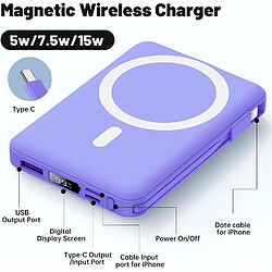 SANAG Batterie Externe Magnétique, Compatible Avec Magsafe, 10000Mah Sans Fil Power Bank Charge Rapide Pd 22.5W Avec 2 Câbles Intégrés, Affichage Led, Compatible Iphone 16/15/14/13/12/Pro/Pro