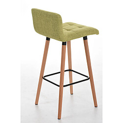 Acheter Decoshop26 Le tabouret de bar x1 avec repose-pieds et coutures décoratives en tissu vert 10_0005165