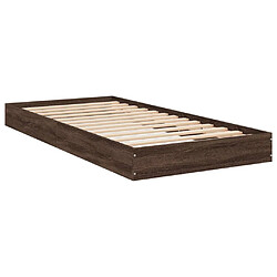 Vidaxl Cadre de lit chêne marron 75x190 cm bois d'ingénierie