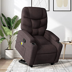 Maison Chic Fauteuil Relax pour salon, Fauteuil inclinable de massage Marron foncé Tissu -GKD75787