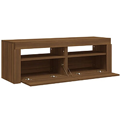 Acheter Maison Chic Meubles TV avec lumières LED - Banc TV pour salon chêne marron 120x35x40 cm -MN38827