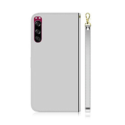 Avis Wewoo Housse Coque Etui à rabat horizontal en surface miroir avec pour Sony Xperia 5 et logements cartesporte-monnaie et lanière Argent