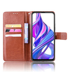 Wewoo Housse Coque Étui en cuir à rabat horizontal rétro Crazy Horse Texture pour Huawei Honor 9X / 9X Proavec support et fentes cartes et cadre photo marron pas cher