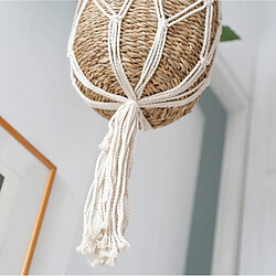 Acheter Lot de 2 PORTES PLANTES Cache-pot Macrame Suspension pour plantes en macramé Casame Panier Suspension Macramé avec porte plantes en Algue marine- D25 H120cm+Natural Living