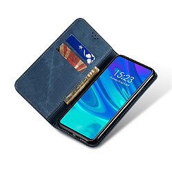 Wewoo Housse Coque Pour Huawei P Smart Z / Y9 Prime Denim Texture Style décontracté Étui en cuir à rabat horizontal avec support et fentes cartes et portefeuille bleu pas cher