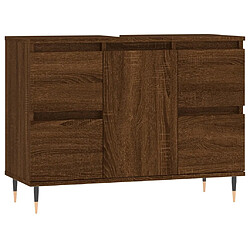 Maison Chic Armoire salle de bain,Meuble de rangement de salle de bain,Meuble haut chêne marron 80x33x60cm bois d'ingénierie -GKD287452