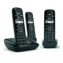 Acheter Téléphone sans fil trio dect noir avec répondeur - as690atrionoir - GIGASET