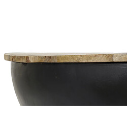 Pegane Table basse en bois de manguier et métal coloris marron / noir - diamètre 95 x hauteur 40 cm pas cher