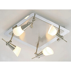 Luminaire Center Diama On Plate G9 4 Ampoules Nickel/chrome poli/verre opal