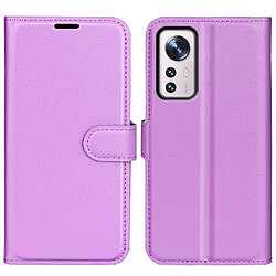 Etui en PU texture litchi violet pour votre Xiaomi 12/12X