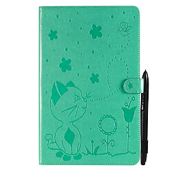 Etui en PU motif chat et abeille avec support vert pour votre Samsung Galaxy Tab A7 Lite 8.7 pouces/T225/T220