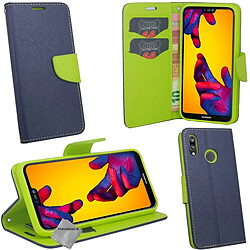 Htdmobiles Housse etui portefeuille pour Huawei Honor Play + film ecran - BLEU / VERT