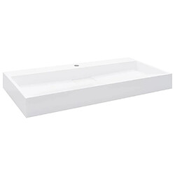 vidaXL Lavabo 100x46x11 cm Fonte minérale/marbre Blanc