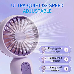 Acheter (BLANC) Mini Ventilateur Portable Rechargeable USB À 3 Vitesses-Ventilateur Portatif Léger-Parfait Pour Le Bureau, L'Extérieur, Les Voyages Et Le Camping