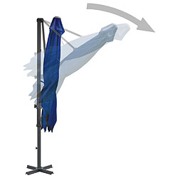 Acheter Helloshop26 Parasol déporté et mât en aluminium 250 x 250 cm bleu azuré 02_0008547