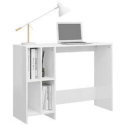 Maison Chic Bureau d'ordinateur solide,Table de travail portable Blanc brillant 102,5x35x75 cm -GKD53646 pas cher