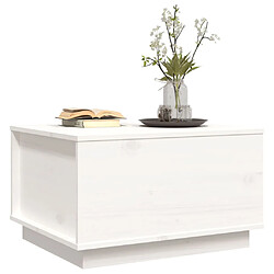 Avis vidaXL Table basse Blanc 60x50x35 cm Bois massif de pin