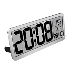 Avis Horloge Murale Numérique 14 '' Avec écran LCD Jumbo Et Température Intérieure Argent