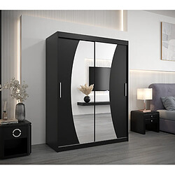 Abiks Meble Armoire Wave à portes coulissantes 200/150/62 2 portes (noir/noir)