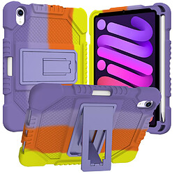 Coque en TPU motif arc-en-ciel, antichoc, anti-empreinte digitale avec porte-stylo style E pour votre iPad mini (2021)