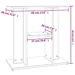 vidaXL Support d'aquarium blanc brillant 60x30x60 cm bois d'ingénierie pas cher