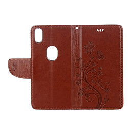 Wewoo Coque marron pour BQ Aquaris X5 Plus Butterflies Love Fleurs Gaufrage Housse en cuir Flip horizontale avec support et Slots de cartes Portefeuille & Longe pas cher