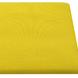 Acheter vidaXL Panneaux muraux 12 pcs Jaune clair 90x15 cm Tissu 1,62 m²