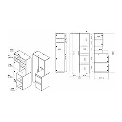 Vente-Unique Rangement de salle de bain avec placards, étagères et colonne - Naturel clair et blanc - L92 x H184 cm - ERKANO pas cher