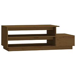 Maison Chic Table basse,Table Console Table d'appoint, Table pour salon Marron miel 120x50x40,5 cm Bois massif de pin -MN76914