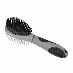 Paris Prix Brosse de Toilettage Double Face 22cm Gris