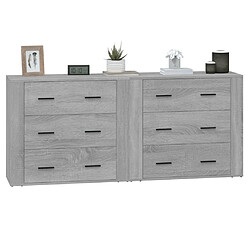 Avis vidaXL Buffets 2 pcs sonoma gris bois d'ingénierie