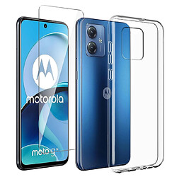 Htdmobiles Coque pour Motorola Moto G14 - housse etui silicone gel fine + film ecran - TRANSPARENT TPU