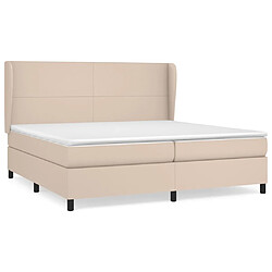 vidaXL Sommier à lattes de lit avec matelas Cappuccino 200x200 cm