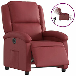 Maison Chic Fauteuil Relax pour salon, Fauteuil inclinable électrique Rouge bordeaux Similicuir -GKD45850