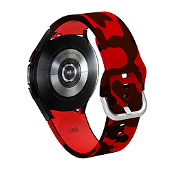 Bracelet en silicone motif imprimé rigide rouge camouflé pour votre Samsung Galaxy Watch4 40mm/44mm