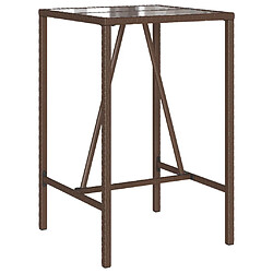 vidaXL Table de bar d’extérieur marron 70x70x110 cm résine tressée